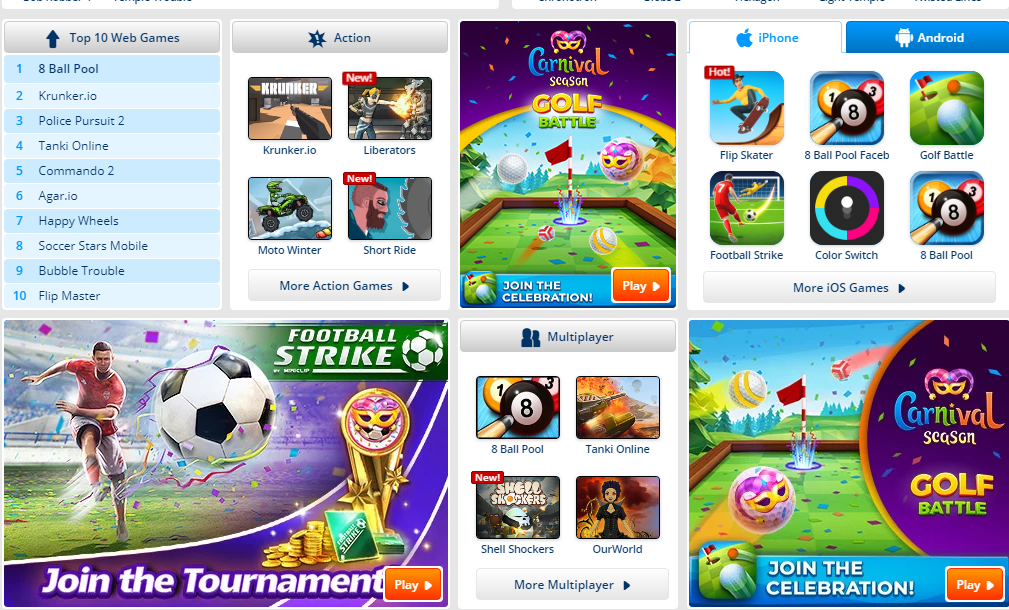 List of ALL Miniclip Games - nelolawyers